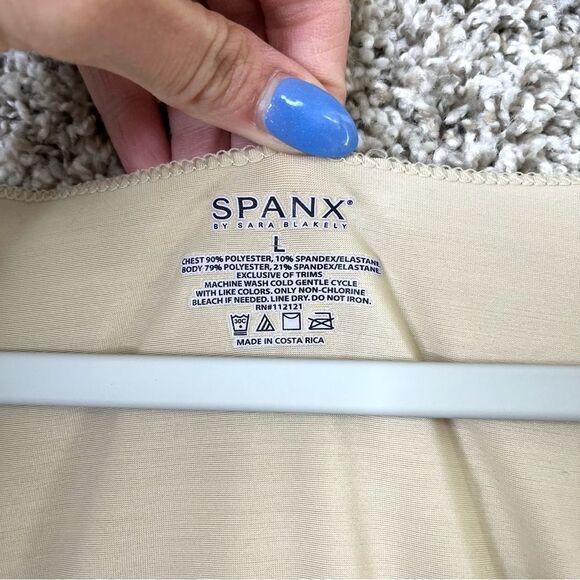 SPANX Top Women’s Large Beige Tan Stretch Tank - Picture 2 of 3